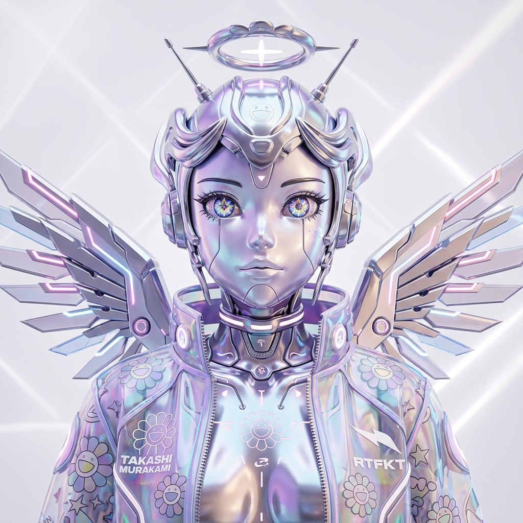 CloneX Angel Chrome 3D Android Avatar
